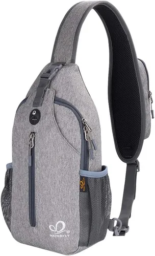 Miniatura 75 de WATERFLY Bolsa pequeña de senderismo: mochila cruzada para el pecho, mochila para hombres y mujeres con correa de hombro agradable a la piel