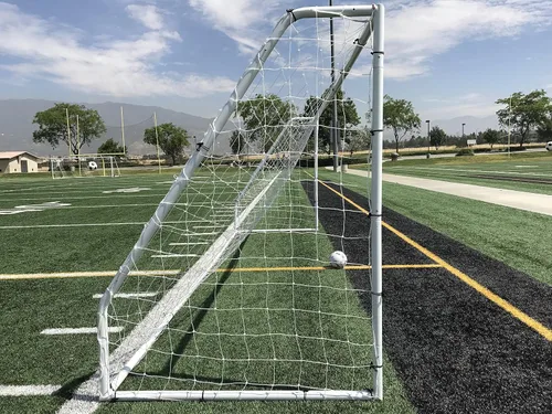 Miniatura 2 de PASS Premier 18.5 x 6.5 pies. Portería de fútbol oficial de acero reglamentaria juvenil. Marco de acero de 2 pulgadas de diámetro con red duradera