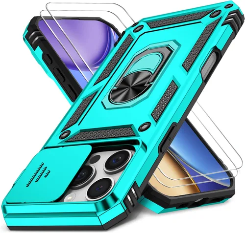Miniatura 11 de Funda HakkTaoo para iPhone 13/iPhone 14 de 6.1 Pulgadas con Funda Deslizante para Cámara + Protector de Pantalla (2 Paquetes), Funda Protectora a