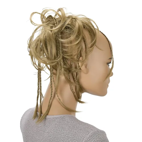 Miniatura 13 de CAISHA Prettyshop - Banda elástica grande XXL tipo postizo de cabello trenzado apenas ondulado, ideal para peinados recogidos o rodetes desaliñados