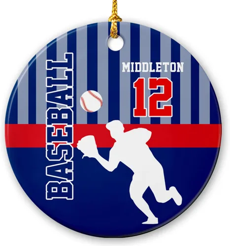 Miniatura 19 de Adornos personalizados de cerámica de fútbol americano, recuerdo de adorno de Navidad de jugador de fútbol americano, regalo para atletas