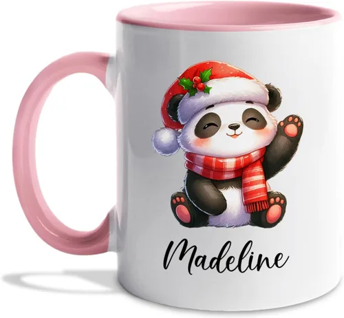 Miniatura 35 de Taza de café de Papá Noel con nombre personalizado – Taza de Papá Noel personalizada, 11 onzas y 15 onzas, bonita taza de cerámica blanca regalo