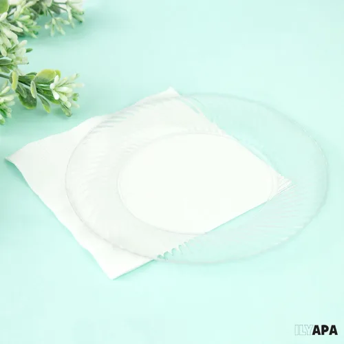 Miniatura 4 de Ilyapa Paquete de 100 platos de postre desechables de 10 pulgadas, juegos de fiesta de plástico transparente para 100 invitados, platos