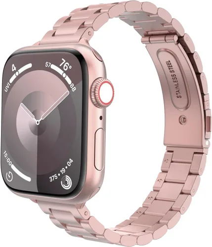 Miniatura 10 de MoKo Banda delgada compatible con Apple Watch Band Ultra3/2/1 49mm/Series 11/10/9/8/7/6/5/4/3/2/1/SE3/SE2/SE 46/45/44/42/41/40/38mm, correa de metal