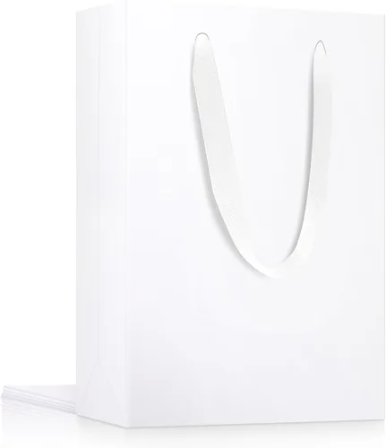 Miniatura 23 de EUSOAR Bolsas de compras de papel con asas, paquete de 25 bolsas pequeñas de papel kraft de 5.9 x 2.3 x 7.8 pulgadas, bolsa de mercancía