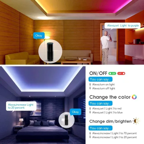 Miniatura 3 de GIDEALED Kit de tira de luces LED RGBW WiFi inteligente compatible con Alexa y Google Assistant, controlador LED RGBW con 24 teclas RF Romote