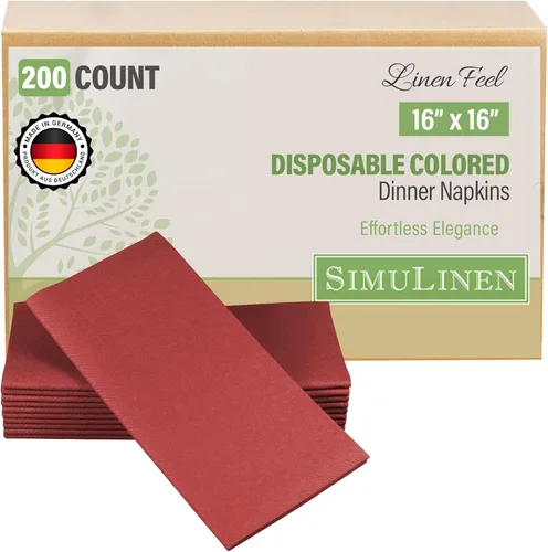 Miniatura 10 de SimuLinen Servilletas de Cena Desechables Amethyst - Servilletas de Papel Moradas con Sensación de Lino Similar a Tela para Bodas, de Lujo 16"x16