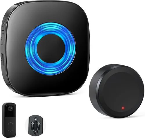 Timbre inalámbrico compatible con timbre de video Blink (1ª y 2ª generación), kit extensor de timbre de video con elegante transmisor redondo con