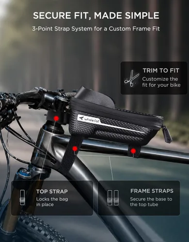 Miniatura 8 de whale fall Bolsa de marco de bicicleta impermeable, carcasa dura 3D Eva, soporte para teléfono de bicicleta, bolsa de tubo superior de bicicleta