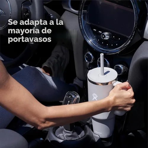 Miniatura 7 de Hydro Flask Vaso de viaje con asa, tapa y pajita, acero inoxidable aislado en 32 onzas, azul índigo