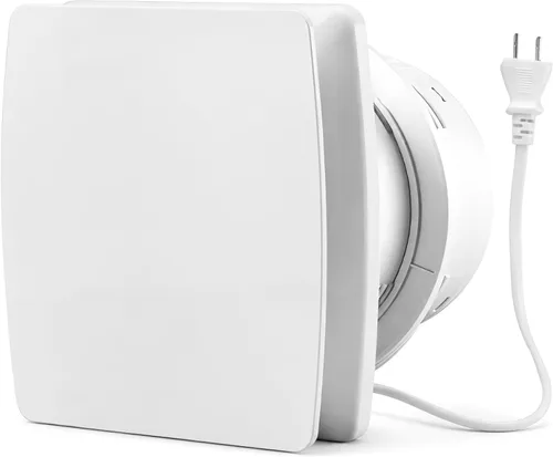 Extractor de pared de 4 pulgadas, 50CFM silencioso para montaje en pared para cocina, baño, taller, garaje (cable ETL)