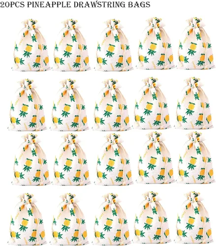 Miniatura 2 de RIGHTA TECH Bolsas de regalo de piña con cordón, bolsa de regalo de piña para boda, despedida de soltera, fiesta de cumpleaños, Luau hawaiano