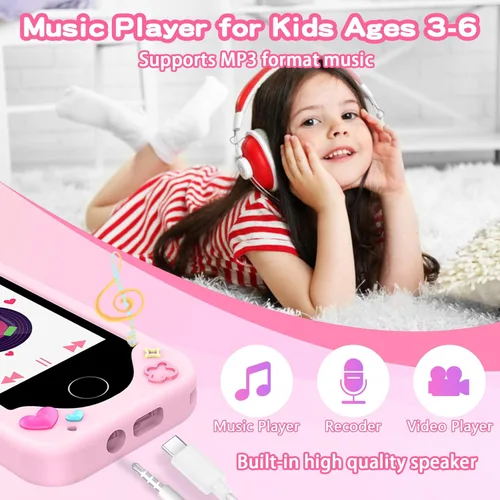 Miniatura 3 de Nikuku Teléfono para niños para niñas, teléfono inteligente para niños pequeños, regalo de cumpleaños de Navidad de 3, 4, 5, 6, 7, 8, 9, para niños