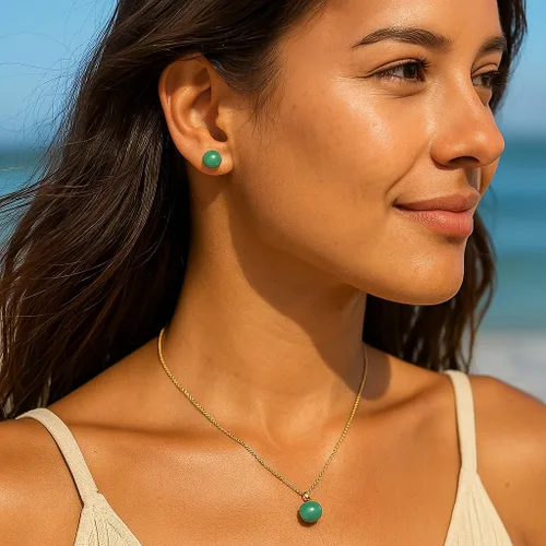 Miniatura 19 de SmileBelle Aretes tipo dormilona para mujer, de plata de ley de 18 quilates, con turquesa, como regalo de cumpleaños, aretes de cristal de perlas