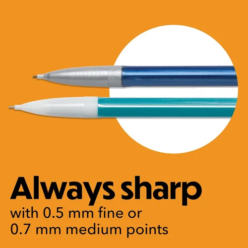 Miniatura 6 de Portaminas BIC N.º 2 extra suave, paquete de 40, veinte de 0.5 mm y veinte de 0.7 mm - barriles de colores surtidos - paquete de variedad de lápices