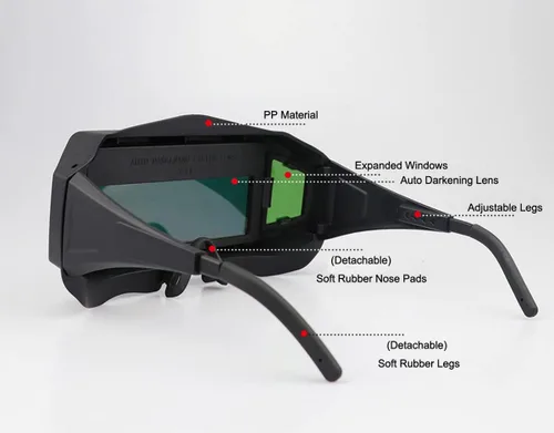 Miniatura 3 de Vista panorámica Gafas de soldadura de color verdadero oscurecimiento automático gafas de soldadura soldador seguridad protección ocular máscara