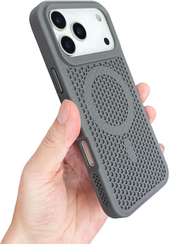 Miniatura 24 de Funda para iPhone 17 Pro Max, [compatible con MagSafe] doble capa de disipación de calor de panal de abeja, funda protectora transpirable y a prueba