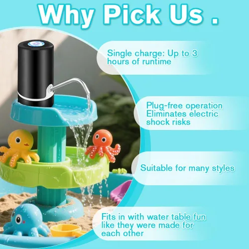 Miniatura 5 de Dispensador de agua para botella de 5 galones, bomba de botella de agua portátil con carga USB, interruptor automático, dispensador de agua portátil