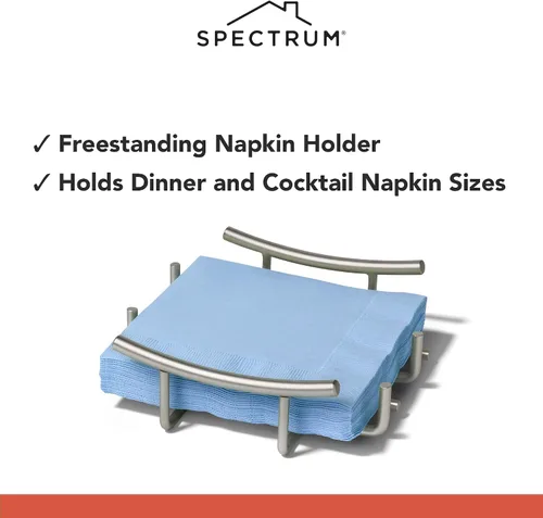Miniatura 3 de Spectrum Diversified Servilletero de papel plano europeo, níquel satinado