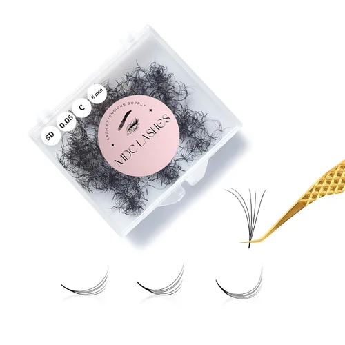 Miniatura 10 de 500 Abanicos de Pestañas Postizas 5D-20D, Grosor de 0.03-0.05-0.07, Rizos C/CC/D, 8-18mm Extensiones de Pestañas con Volumen, Pestañas Postizas