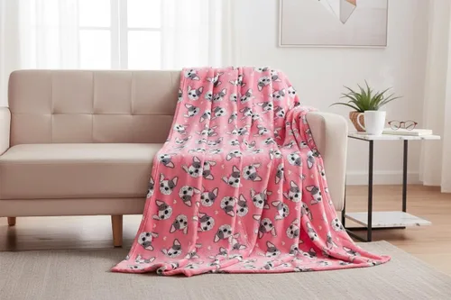 Miniatura 11 de Manta de forro polar suave para primavera de niñas y niños: bebés, pollitos, pájaros, flores en suave y acogedor amarillo, verde, rosa sobre fondo