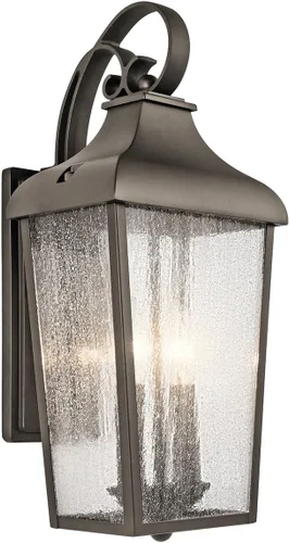 Miniatura 12 de Kichler Forestdale - Lámpara de pared para exteriores de 14.75 pulgadas con cristal transparente sembrado en bronce antiguo