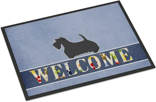 Caroline's Treasures BB5573MAT - Tapete de bienvenida Scottish Terrier de 18 x 27 pulgadas, tapete para puerta delantera, para interiores y Scottish