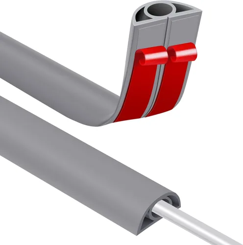Miniatura 30 de JAHOMFAI Cubierta para cables de piso 1m de largo, cubiertas para cables en el suelo para proteger los cables y prevenir riesgos de caídas, fácil