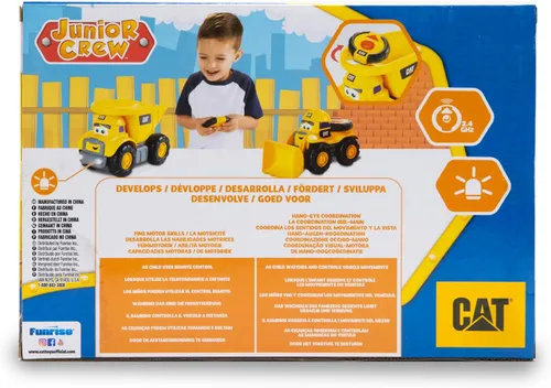 Miniatura 7 de CAT Construction Toys, Camión Cargador de Control Remoto RC - 10.5 Pulgadas de Largo, Controlador Apto para Niños, Controlador Guardable, Luces