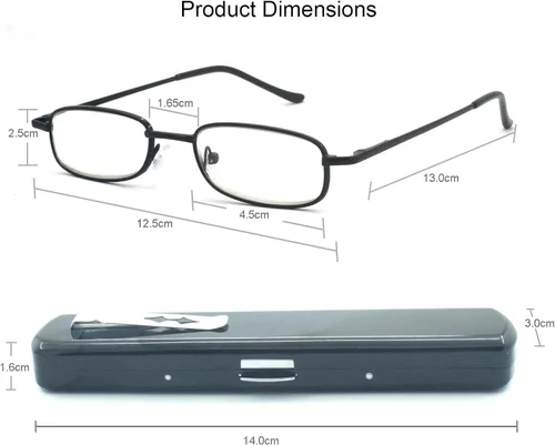 Miniatura 4 de Paquete de 4 lentes de lectura portátiles delgados y delgados con estuche de bolsillo para hombres y mujeres