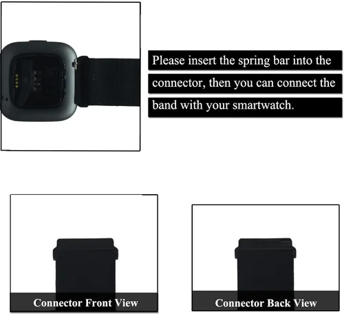 Miniatura 3 de Paquete de 2 bandas elásticas ajustables, muñequeras y tobilleras con deslizador de tres deslizamientos para reloj Fitbit Versa 2/1/SE/Lite o Blaze