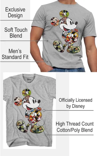 Miniatura 2 de Disney Mickey Mouse Scene Me Classic Designs Adult Men's T-Shirt