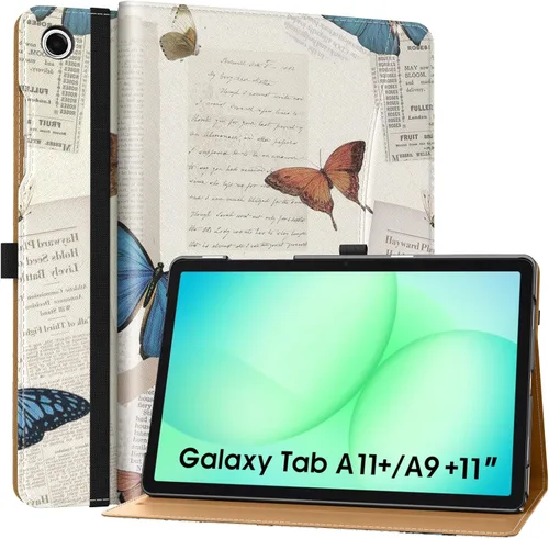 Miniatura 17 de MoKo Funda para Samsung Galaxy Tab A11+/ A11 Plus/ A9+/ A9 Plus de 11 pulgadas 2026/2024, piel sintética multiángulo con correa de mano, bolsillo