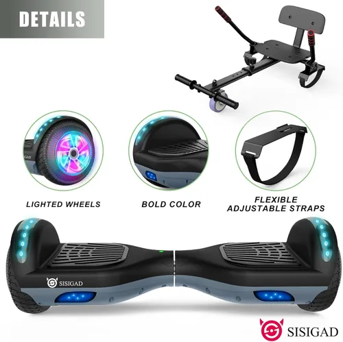 Miniatura 4 de SISIGAD Hoverboard para niños, 6.5 pulgadas modelo clásico Hoverboard (sin Bluetooth)
