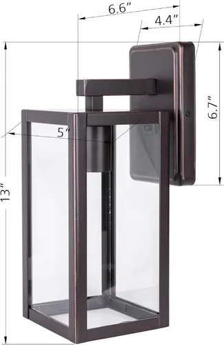 Miniatura 6 de LIT-PaTH Farol de Pared para Exteriores, Aplique de Pared como Accesorio de Iluminación de Porche, Base Mediana E26 Máximo 60W, Metal Antioxidante
