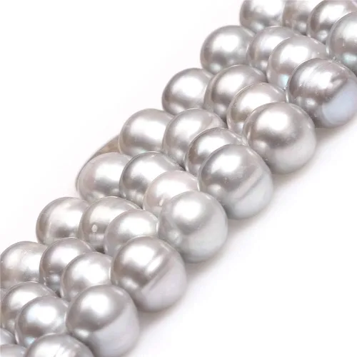 Miniatura 10 de Cuentas de perlas cultivadas de agua dulce para hacer joyas, piedras preciosas naturales semipreciosas de 0.433-0.472 in, redondas, color negro, 15