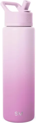 Miniatura 19 de Simple Modern botella de agua reutilizable con tapa con pajilla, de acero inoxidable con aislamiento al vacío, para gimnasio, viajes y deportes