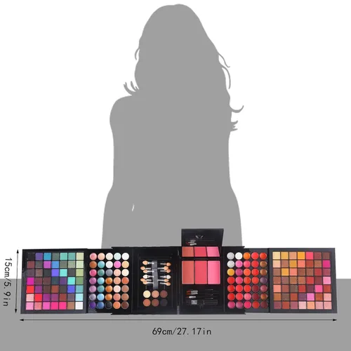 Miniatura 9 de Kit de maquillaje profesional de 177 colores para mujeres y niñas, kit completo de regalo con espejo, paleta de maquillaje todo en uno que incluye