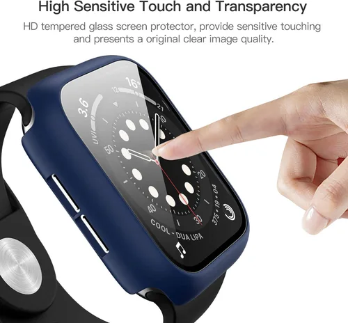 Miniatura 3 de Juego de 12 fundas para Apple Watch Series 9, Series 8 y Series 7 de 41 mm con protector de pantalla de vidrio templado, cubierta protectora Paq
