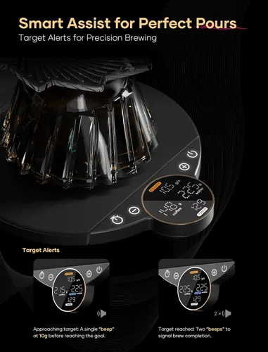 Miniatura 6 de Cocinare Balanza digital de café, control de precisión con tres modos: asistencia de preparación, pesaje, competencia, báscula digital de cocina