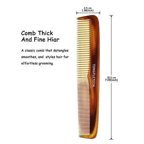 Miniatura 2 de Hair Comb- Fine Tooth and Wide Tooth Comb for Hair,Beard and Mustache Combs for Styling,Travel Combs Grooming for Men and Women,Strong and Durable