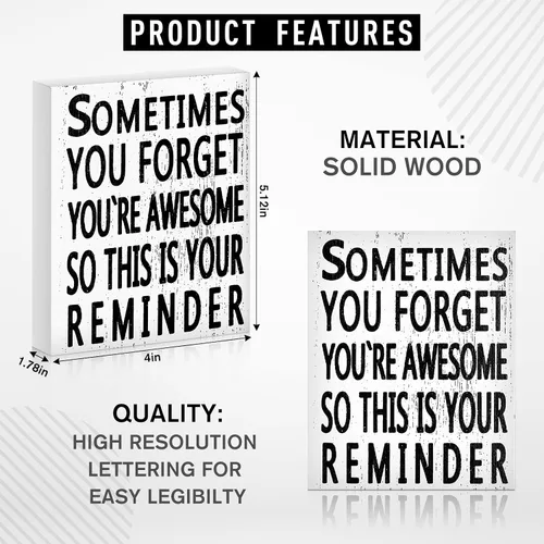 Miniatura 3 de Letrero inspirador de madera de 5 x 4 pulgadas, decoración motivacional para el día de San Valentín, decoración motivacional con texto en inglés