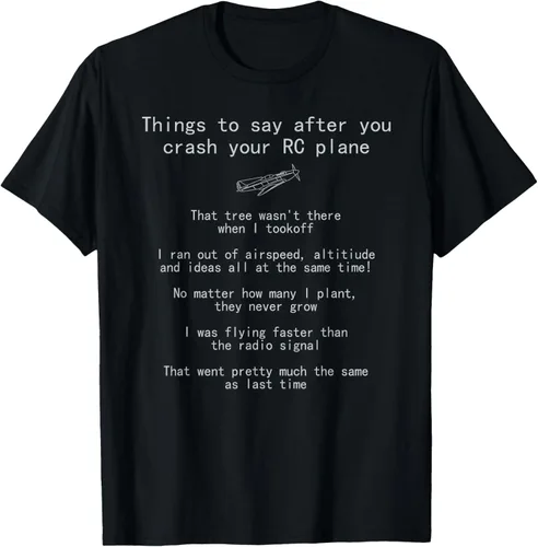 Cosas que decir cuando te estrellas con tu camiseta RC Plane hobby