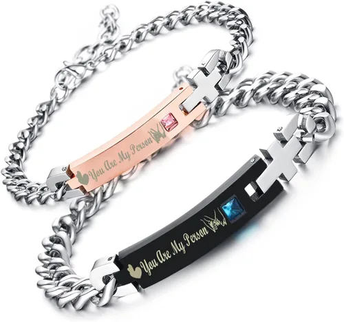 Miniatura 11 de Regalo para enamorado, para él y ella, pulseras grabadas personalizadas para parejas, para mujeres y hombres, juego a juego, regalo de aniversario