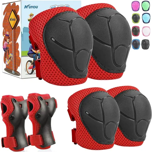 Miniatura 12 de KUYOU Rodilleras para Niños Coderas Protectores Equipo de Protección Conjunto Equipo de Seguridad para Patines de Ruedas Ciclismo Bicicleta BMX