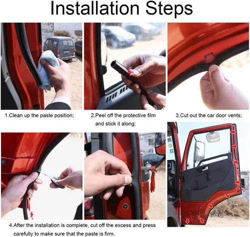 Miniatura 6 de Tira de sello de puerta universal automotriz en forma de D, autoadhesiva, para automóvil, camión, puerta, ventana, aislamiento de ruido, sellado