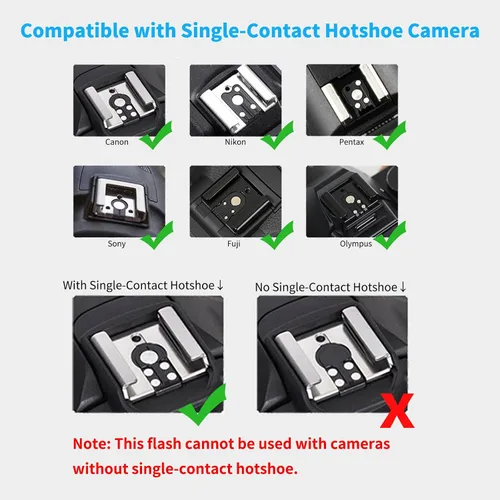 Miniatura 2 de Flash Godox Lux Junior para Canon/Sony/Fujifilm/Nikon/Panasonic/Olympus, GN12 con 7 niveles de potencia de flash, control óptico S1/S2, flash
