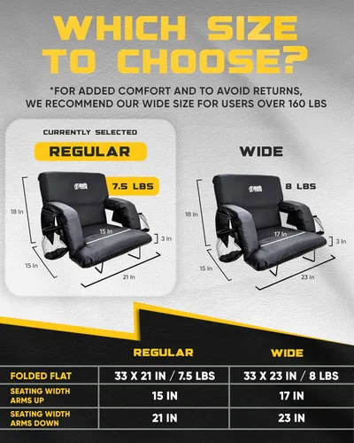 Miniatura 2 de BRAWNTIDE - Asiento para estadio con respaldo, cómodo cojín, acolchado grueso, 2 ganchos para gradas, 4 bolsillos, silla de estadio ideal