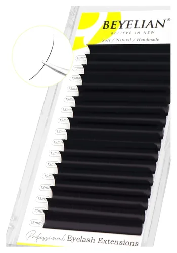 Miniatura 21 de BEYELIAN Extensiones de pestañas de 0.002 in, rizo C de 0.394 pulgadas, bandeja de color negro mate natural, extensiones de pestañas con volumen