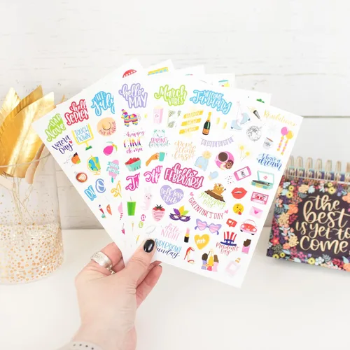 Miniatura 6 de Bloom Daily Planners Nuevas hojas de calcomanías para planificador de temporada navideña, paquete de calcomanías de temporada, más de 250 Nuevo